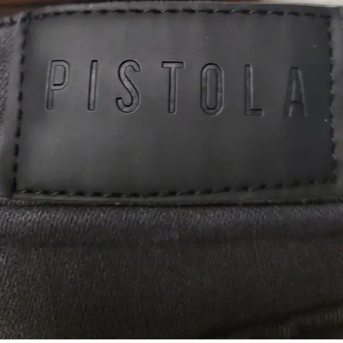 Pistola Black Skinny Jeans Raw Hem Distressed Emo Grunge Goth Punk Rock Size 26