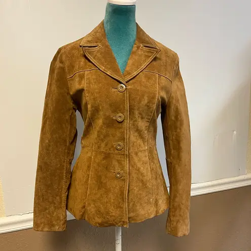 wilson's leather Vintage 2000s Wilson’s Leather Suede Belted Coat |Women’s Small Boho Western Y2K