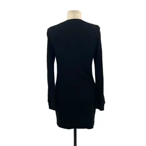 Cotton Citizen Long Sleeve Crew Mini T-Shirt Dress Black Size Small