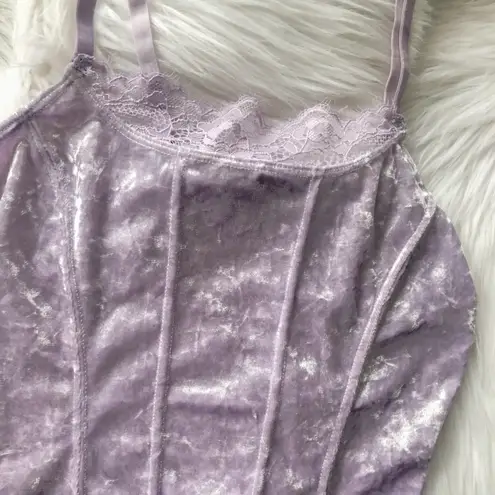 Light purple velvet bodysuit, brand new with tag