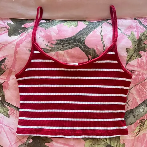 Brandy Melville red + white striped tank top