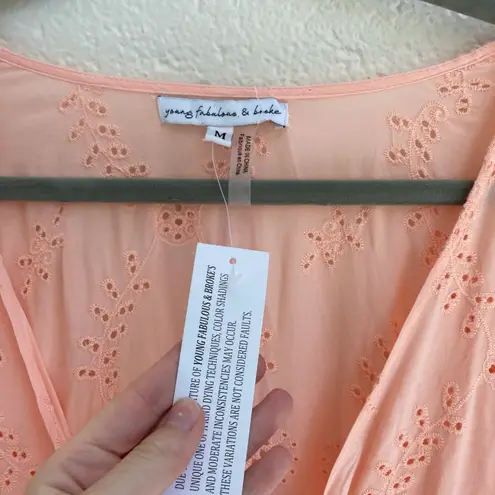 Young Fabulous and Broke NWT  Eyelet Peach Maxi Dress