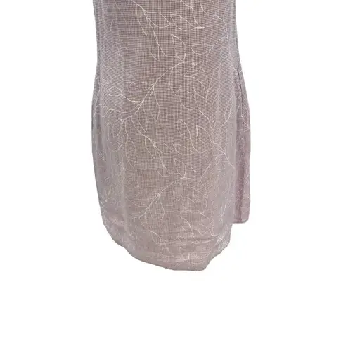 Flax Woodstock Dress Linen Lilac Lavender White Gingham Floral Size XS