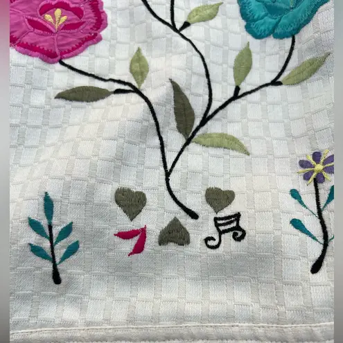 Patchington Vintage Retro 90s 00s White Floral Embroidered Women's MED Jacket