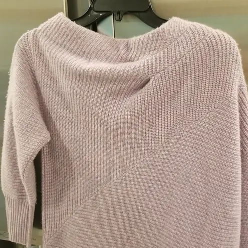 💕NAADAM💕 Asymmetrical Draped Sweater Wool Cashmere Heathered Purple Small NWT