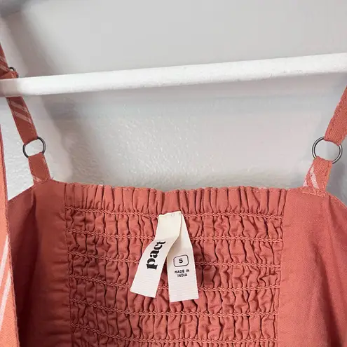 Pact Canopy Linen Organic Cotton Easy Tank Midi Dress Hermosa Stripe Orange S