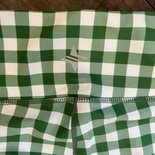 Tuckernuck Trellis Gingham Biker Shorts M NWT Green White 6” High Waist Pockets Size M