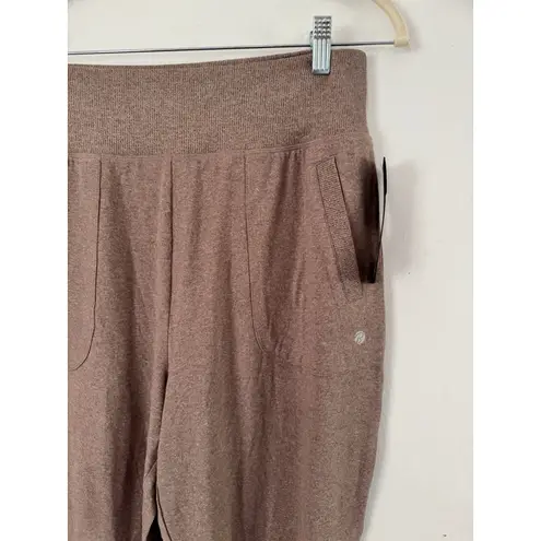 NWT Bally Total Fitness Dry Wik Deep Taupe High Rise Jogger Pants Womens Medium Brown
