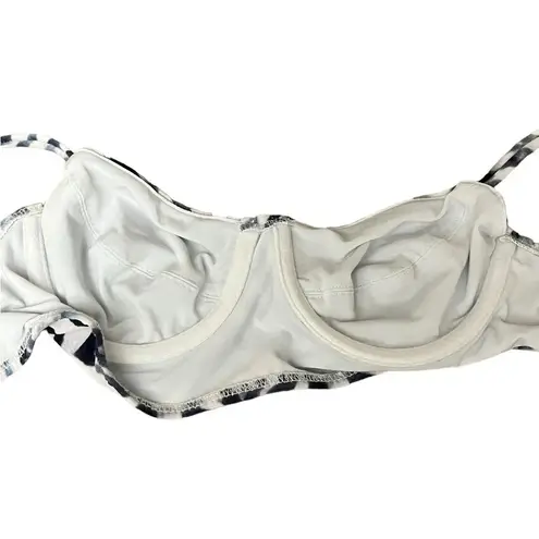 Norma Kamali X Underwire Bikini Top Blue White Chevron Strappy Outdoor Beach XXS