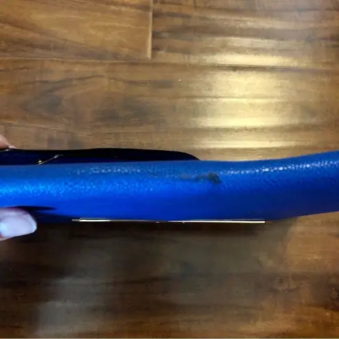 Stella & Dot Blue and Black Crackled Clutch Wristlet Purse