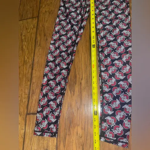 Ohio State Buckeyes black red leggings pants size medium authentic apparel EUC