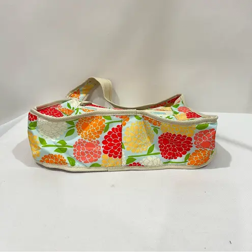 LeSportsac Hobo Bag Mums Floral Print With Pouch Lightweight Nylon Multicolored