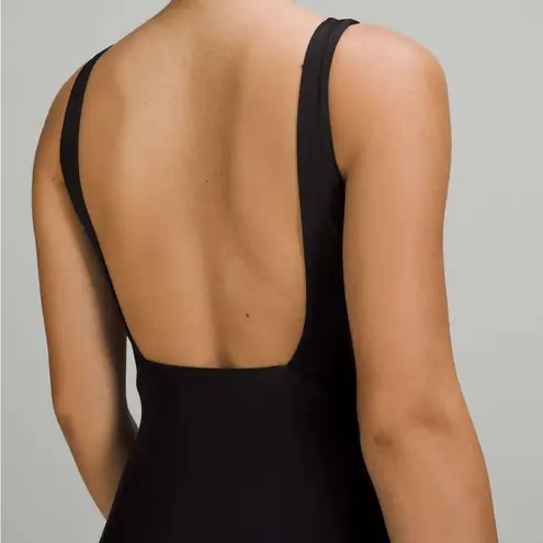 Lululemon  Waterside Square-Neck One Piece Black Swimsuit Athletic Size 6 | Small