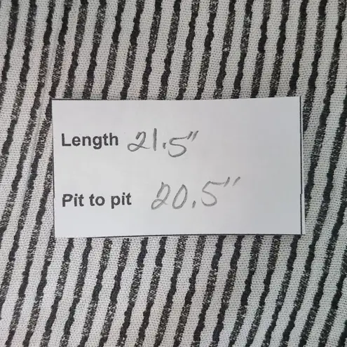 Style House Striped Black and White Blouse with Tie Waist NWT Size Medium