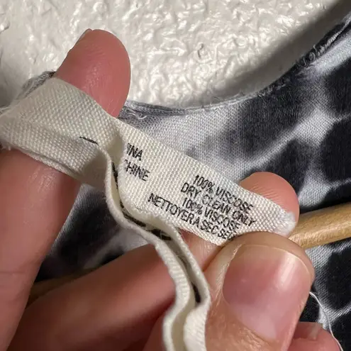 Michael Stars Blue White Tie Dye Stripe Ruana Open Front Wrap Coverup