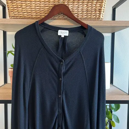 Feel the Piece Terre Jacobs Waffle Knit Modal Thermal Dolman Sleeve Cardigan Top