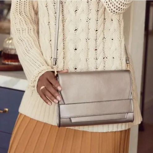 Summer & Rose Celine Purse Crossbody Steel Metallic Handbag Clutch