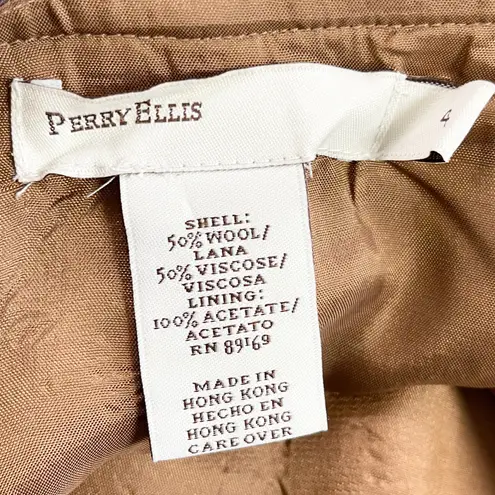 Perry Ellis VTG 90s Houndstooth Skirt Womens 4 Academia Schoolgirl Classic