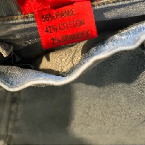 Very Vera Rhinestone Embellished Light Wash Jeans, Sz 14 Blue