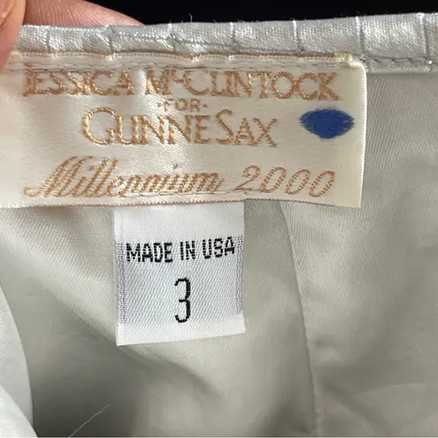 Gunne Sax JESSICA MCCLINTOCK x | Silver Metallic Textured Maxi Skirt Sz 3