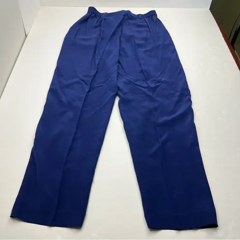 Regina Porter Womens Large Purple Blue Wicked 90s Shirt & Pants 100% Silk NEW