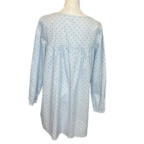 Lacausa  Avery Shirt Dress Mini Baby Blue Polka Dot Button Front Size S New