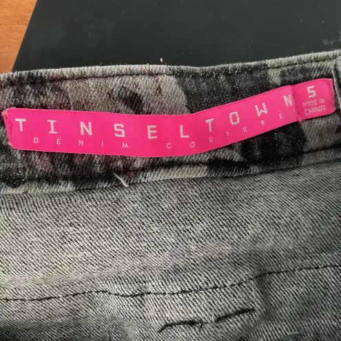 Tinseltown Denim Couture High Waisted Floral Print Shorts Women's Size 5 Gray