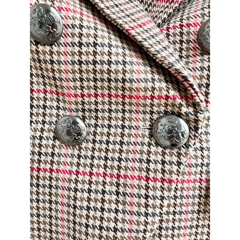 Banana Republic  Houndstooth Double Breasted Cadet Plaid Blazer Brown Women US 0