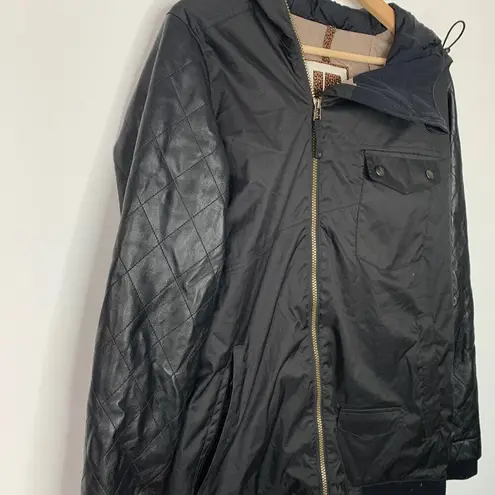 Burton Snow Jacket Dryride White Collection Faux Leather Sleeves