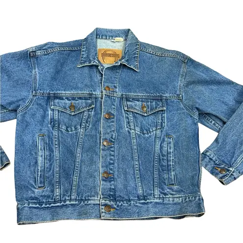 🧥🐎 Vintage Women’s Horseshoe Casino Hotel Embroidered Jean Jacket – Size M Blue Size M