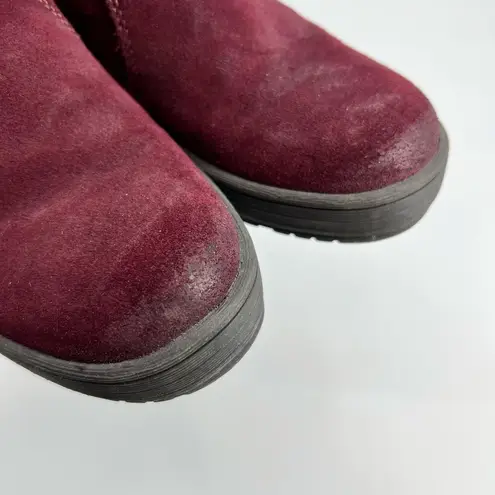 Earth Origins Merlot burgundy Suede Sweater Ankle zip Booties Women’s Size 9