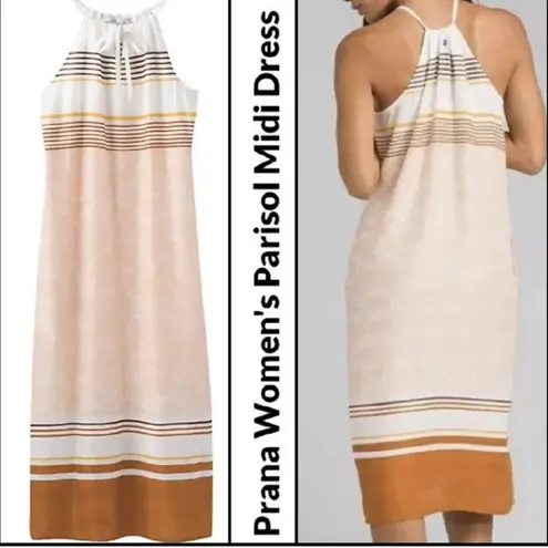 prAna  Women’s Size Small Parisol Midi Peach Canopy Sundress Pockets Beach Boho