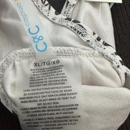 C&C California Palm Garden Print Swim Top NWT