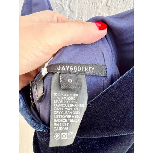 Jay Godfrey NWT Sleeveless Velvet Plunge Neck Maxi Dress Dark Blue Womens Size 0