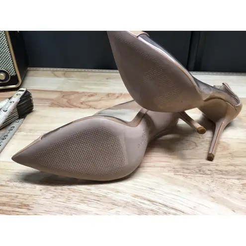 Schutz Cendi Women's 8 Beige Patent Leather Slip-On Pointed Toe High Heel Pumps