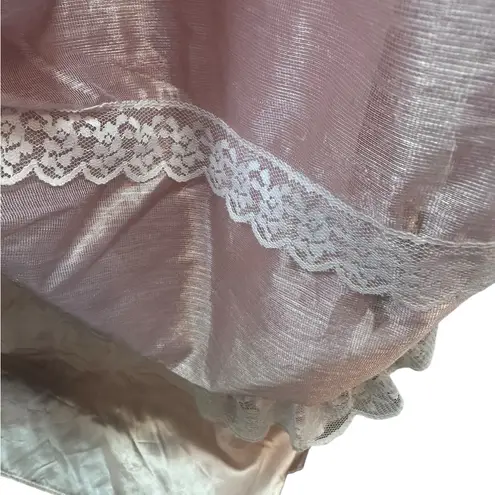 Gunne Sax Vintage 80's Bo Peep Pink Satin Southern Belle Prom Dress Size 11