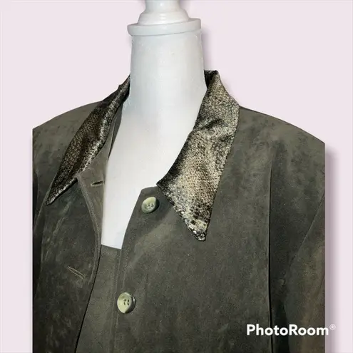 Jessica Howard Vintage Olive Green Maxi Dress and Blazer Set Size 16