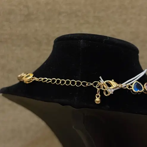 Camila Coelho NWT Gemstone Jewel Bejeweled Multicolor Rainbow Gold Necklace