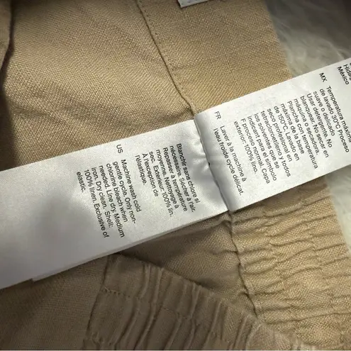 COS Women’s Beige Linen Wide-Leg Pants Trousers Size 6