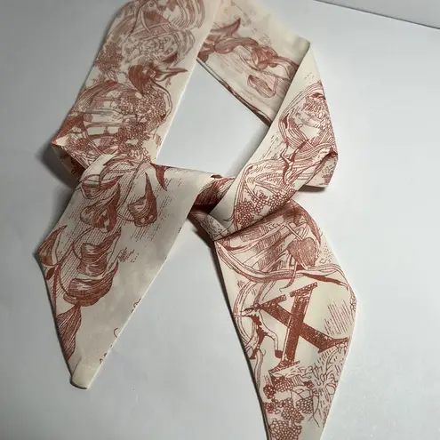 Initial / Letter X Thin Purse Scarf / Hairband / Scarf