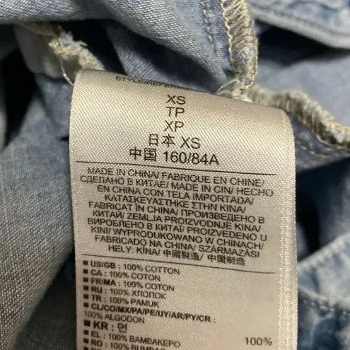 Gap  1969 Blue Chambray Button Down Long Sleeve Denim Jeans Mini Shirt Dress XS thumbnail 4