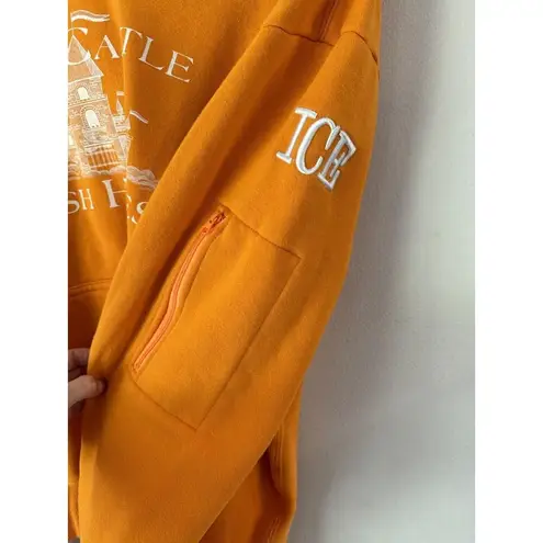 Ice Castle Fish House Orange Pullover Fleece Lined Hoodie Sweatshirt Women’s 2XL Size 2X