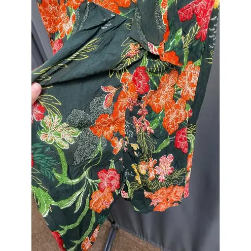 Walter Baker Mini Wrap Dress Womens 0 Multicolor Floral Long Sleeve Hipster B47