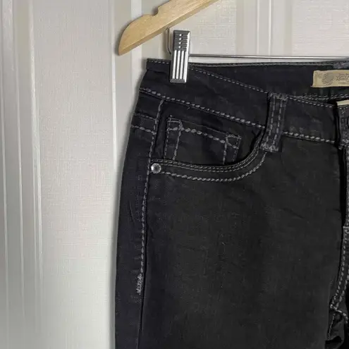 Nine West Women's‎ Retro Mid Rise Dark Wash Bootcut Embroidered Jeans Size 2