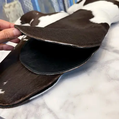 ANINE BING Jolene Boots Leather Pony Calf Hair Cowboy Western B&W Size 39 GUC