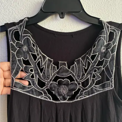Embellished Embroidered Y2K Black Sleeveless Top Size undefined