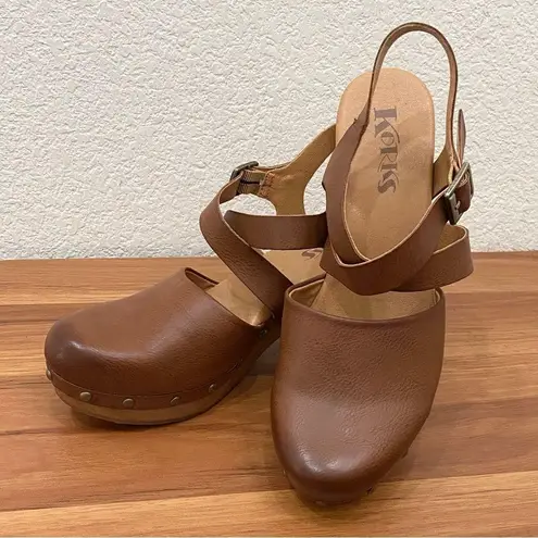 Kork-Ease KORKS Abloom Brown Studded Clogs Platform Sandals Size 8M