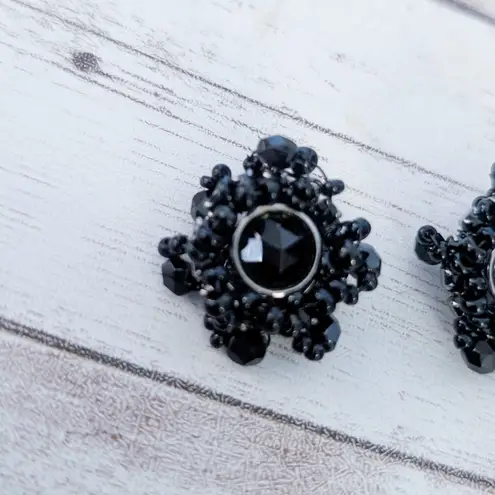 Vintage Clip On Earrings Unusual Black