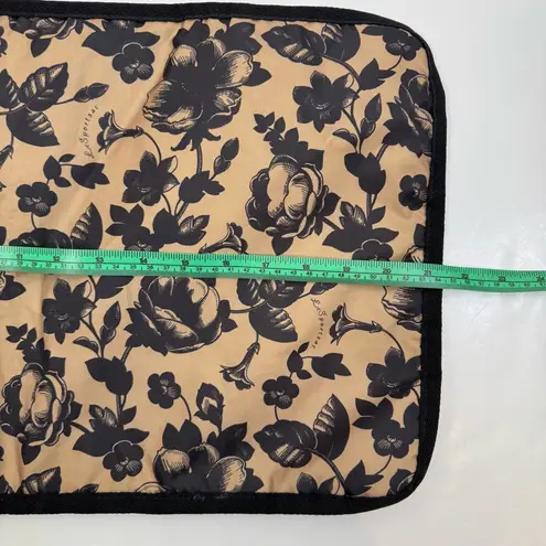 LeSportsac Baby Diaper Bag Floral Black Tan Nylon Changing Pad Adjustable Strap