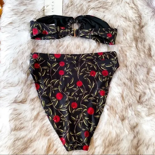 Agua Bendita Bikini Oregano Top Comino Bottom Floral Strapless Hedera XS NWT